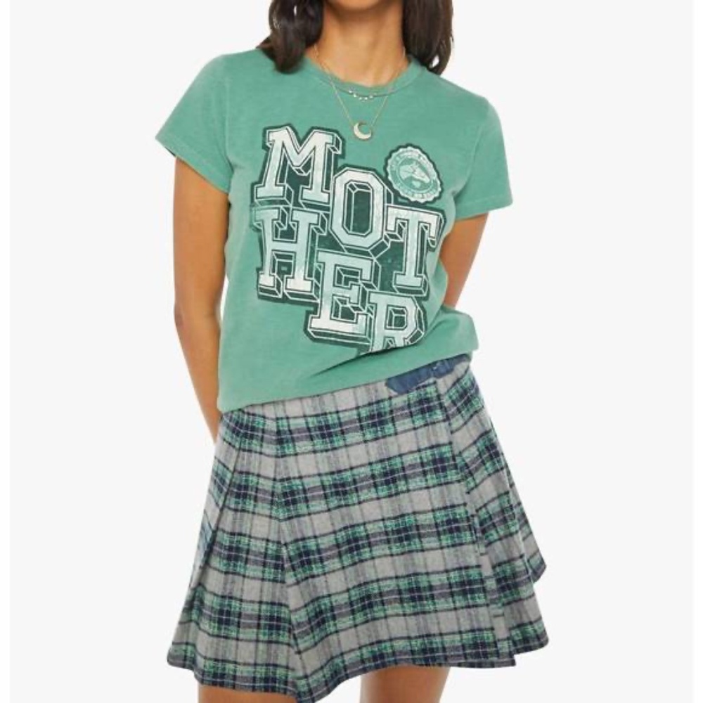 MOTHER sinful cotton tee in faded green size XS